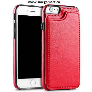 Buy iPhone 7+/8+ Red PU Leather Wallet Case