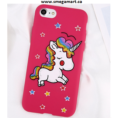 Buy iPhone 7+ Hot Pink Soft Cell Phone Case - Unicorn Design