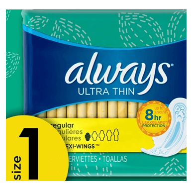 Buy Always Ultra Thin Size 1 Regular Pads With Wings Online