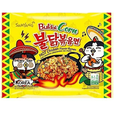 Buldak Corn Hot Chicken Flavour Ramen