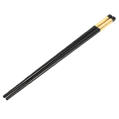Black Chopsticks With Gold Handles - 5 Pairs
