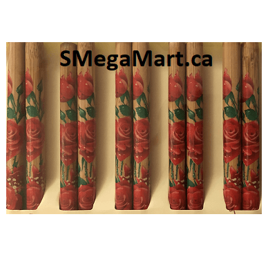 Buy Wooden Chopsticks With Red Floral Pattern - 10 Pairs Online