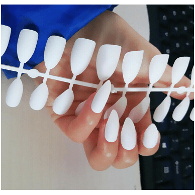 Press On Manicure / False Nails - White - 24 Pcs