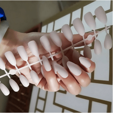 Matte Press On Manicure / False Nails - Nude - 24 Pcs