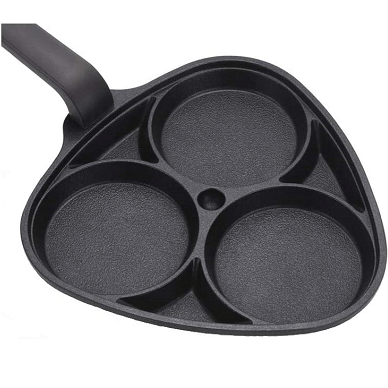 Buy Kitchen Flower Cookin 3-Section DIvided Non Stick Egg Frying Pan Online