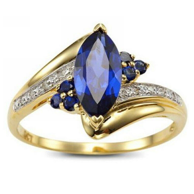 Buy Blue Sapphire Gold Filled Engagement/Wedding Ring Online