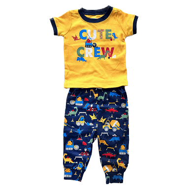 Baby Cute Crew Yellow Short-Sleeve Pajamas
