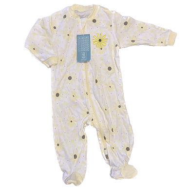 Buy Baby Girls Yellow Flowers Footed One Piece Pajamas Online