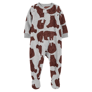 Buy Unisex Baby Fleece Brown Bear Footed One-Piece Pajamas Online