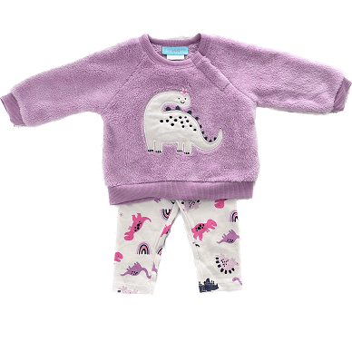 Buy Baby Girls Purple Dino Sweater & Pants Set Online