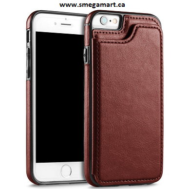 Buy iPhone 7+/8+ Brown PU Leather Wallet Case