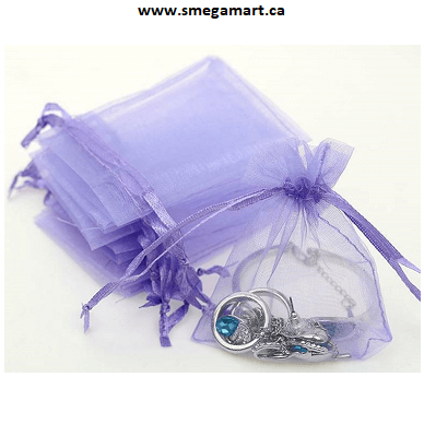 Buy Violet Organza Drawstring Bags - Medium Online