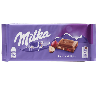 Buy Milka Raisins & Nuts Chocolate Bar Online