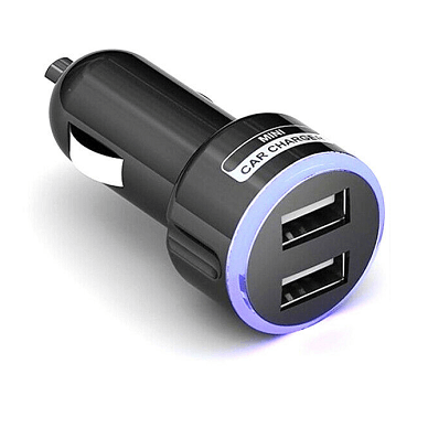 Buy 2 Port USB Car Charger - Black Online
